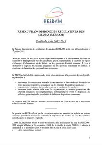 Publication de la feuille de route 2012-2013