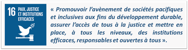 Icone ODD n°16 + texte 1251x335